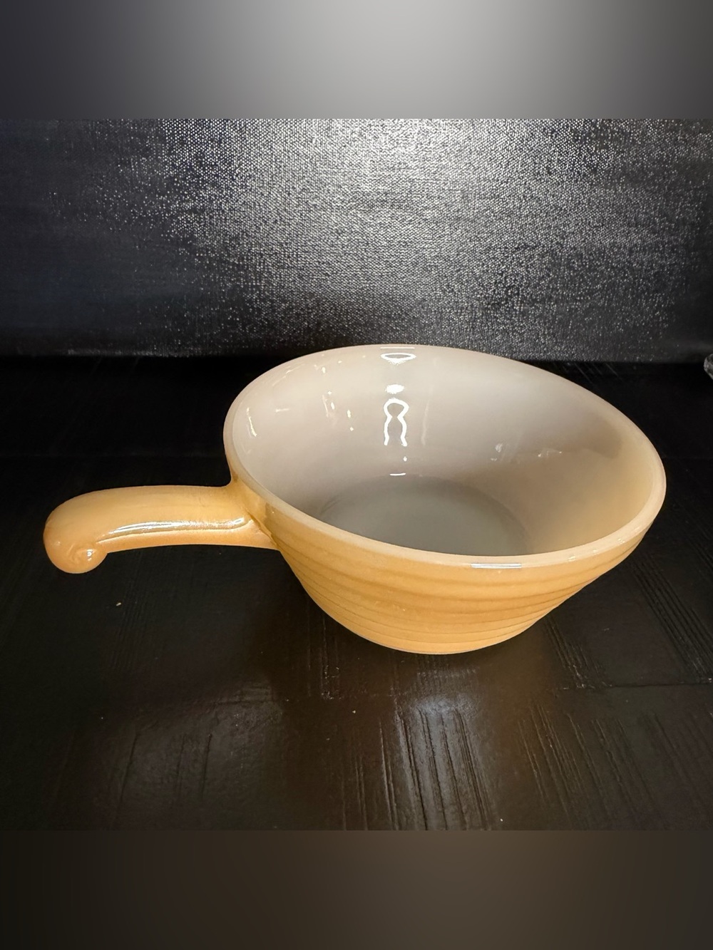 Fire King Yellow-Handle Ceramic Soup Bowl